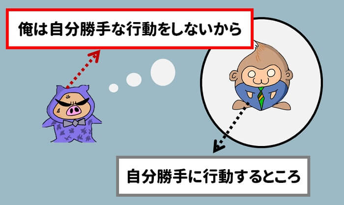 自分がしない行動を、相手がした時に、イライラする